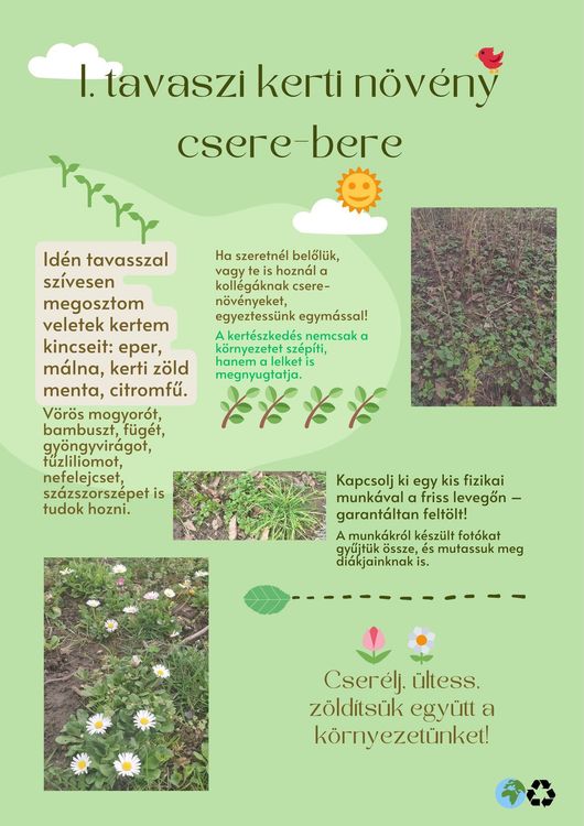 I. tavaszi kerti növény csere-bere