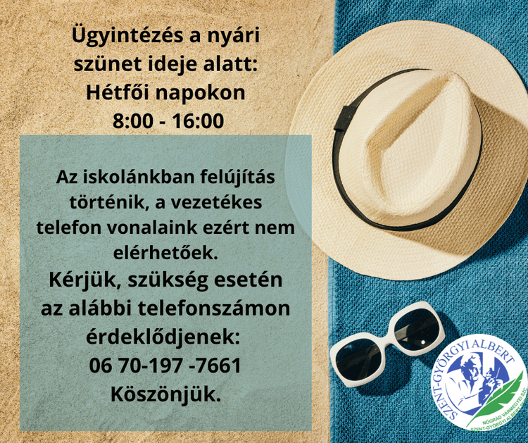 Ügyintézés a nyári szünet alatt