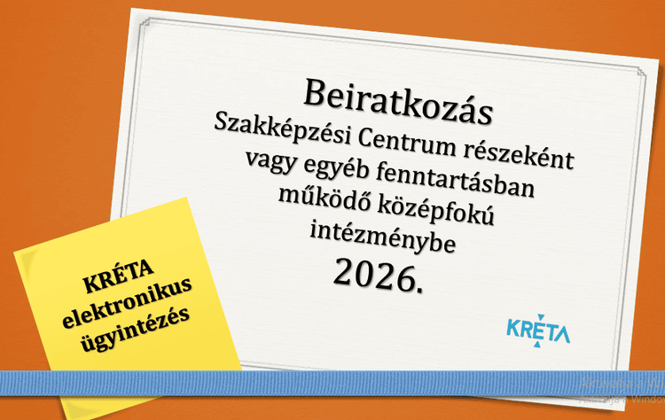 Beiratkozás a 2026/2027. tanévre
