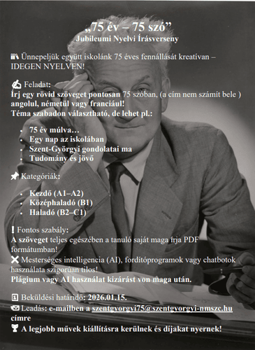 "75 év -75 szó" Jubileumi Nyelvi Írásverseny